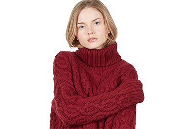 maglione di lana bordeaux