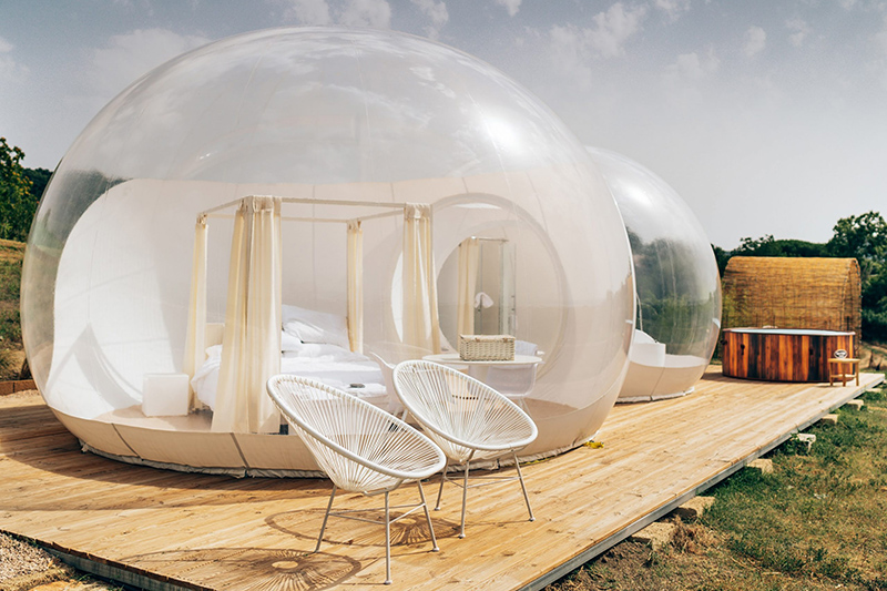 Bubble glamping nel lazio