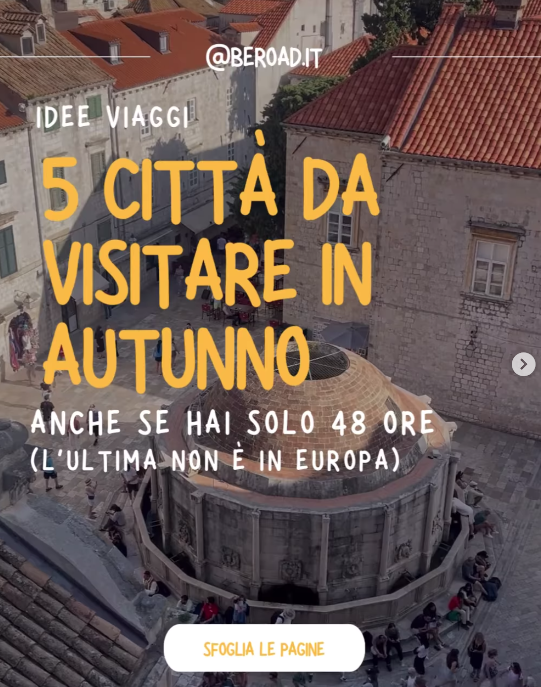 5 città da visitare in autunno, carosello su instagram